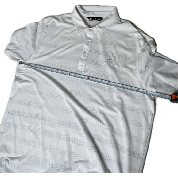Travis Mathew Men’s White Striped Polo L  Golf Active - Picture 5 of 7